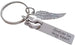 Forever in My Heart Engraved Steel Rectangle Tag Keychain with Baby Feet & Wing Charm, Memorial Keychain