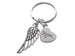 Mother Memorial Keychain, Wing Charm and Mom Heart Charm; My Guardian Angel Keychain