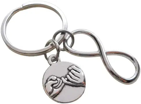 Pinky Promise Charm and Infinity Charm Keychain; Best Friend and Couples Keychain