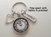 Clock Charm Keychain with Family Tag & Heart Charm, Family Reunion Keychain, Time is Precious