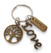 Bronze Family Tree Charm Keychain with Love Charm, Family Reunion Gift