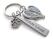 Custom Paw & Wings Charm Keychain with Custom Engraved Tag, Pet Loss Gift, Dog Memorial Keychain