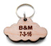 Custom Personalized Wood Cloud Keychain, Engraved Initials, Anniversary Gift, Husband Wife Key Chain, Boyfriend Girlfriend Gift, Customized Couples Keychain