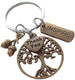 Teacher Keychain, Inspire Tag, Bronze Tree, Thank You & Seeds Charm - Teachers Plant Seeds That Grow Forever
