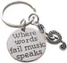 Treble Clef Charm & "Where Words Fail Music Speaks" Disc Keychain, Musician Keychain, Music Teacher, School Staff, or Volunteer