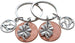 Double Keychain Set, 2000 Penny Keychains with Clover Charms, and with Number 22 Charms; 22 Year Anniversary