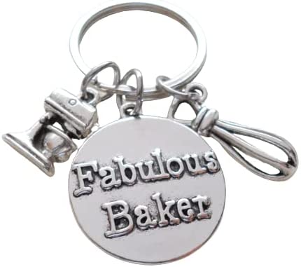 Baker Appreciation Keychain; Fabulous Disc Charm, Whisk, and Mixer Charm