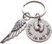 Forever in My Heart Keychain with Baby Feet Charm & Wing Charm, Baby Memorial Keychain