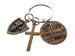 Bronze Shield & Cross Charm Keychain with Engraved Disc Saying "The Lord is My Strength and My Shield", Religious Keychain