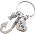 Mom Fish Hook Keychain with Little Fish Charm