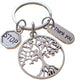 Crossing Guard Charm Keychain with Tree Charm, Stop Sign Charm, and Thank You Charm, School Crosswalk Aide Appreciation