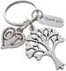 Occupational Therapist Keychain with Heart Leaf Tree, OT Heart, and Thank You Charm, OT Appreciation Gift