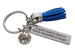 Custom Engraved Coach Keychain with Sport Charm and Blue Tassel Charm; Coach Appreciation Gift