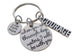 Religious Charm Keychain with "When You Go Through Deep Waters I will Be With You" Disc Charm, Courage Charm, and Love Faith Hope Charm
