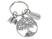 Tree Keychain Gift, Thank You & Book Charm - Thanks for Helping Our Students Grow, School Staff & Volunteers Keychain