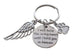 Paw Print Charm, Wing Charm, and "I Will Hold You in My Heart" Disc Charm Keychain, Pet Memorial Keychain