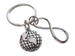 World Globe & Infinity Charm Keychain; Couples Keychain