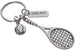 Tennis Keychain with Tennis Ball Charm & Dream Tag Charm, Tennis Player or Teacher Keychain
