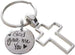 God Gave Me You Keychain With Cross Charm; Couples, Family, Friend or Neighbor Keychain