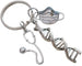 DNA Molecule Double Helix, Mask & Stethoscope Charm Keychain, Medical Geneticists Keychain, Science Keychain