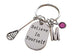 Custom Lacrosse Stick Charm & Believe In Yourself Charm & Letter Charm Keychain with Optional Add-on Birthstone Charm, Graduate Keychain, Lacrosse Player Keychain