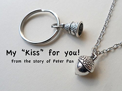 Acorn Necklace & Thimble Keychain: Peter Pan Kiss
