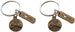 Double Keychain Set, Bronze Pinky Promise & Love Tag Charm Keychains, Best Friend or Couples Keychains