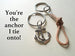 Leather Rope and Anchor Keychain Set