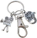 Movie Charm Keychain with Camera & Film Reel Charm and Swivel Clasp Hook, Director, Videographer, or Actor Keychain