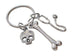 Medical Health Student or Staff Appreciation Keychain with Bone & Skull Charm, and Stethoscope Charm