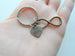 Bronze Infinity Symbol Charm With For Keeps Heart Charm Keychain - You and Me for Infinity