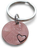 Anniversary Gift • 2018 Penny Keychain w/ Heart Around Year by Jewelry Everyday