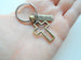 Bronze Cross Keychain with Believe Tag Charm, Religious Keychain