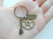 Housekeeping Appreciation Gift Keychain; Bronze Gear, Broom, & Thank You Charm Keychain