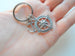 Compass Charm Keychain with Anchor Charm - I'd Be Lost Without You; Couples Keychain