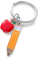 Pencil & Apple Charm Keychain for Teachers from Jewelry Everyday