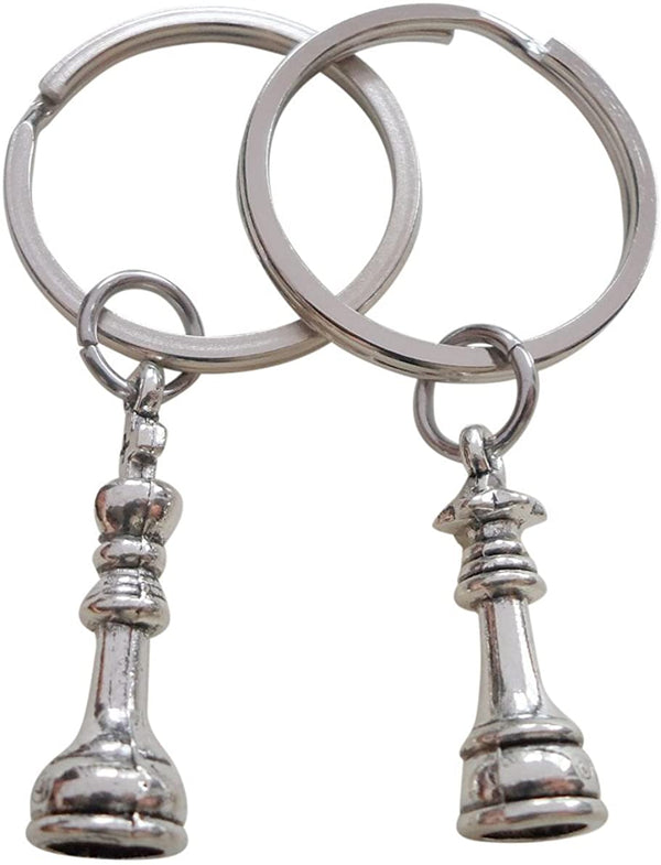 Personalized, Matching Couples King & Queen Chess Piece Keychains w/ Customization