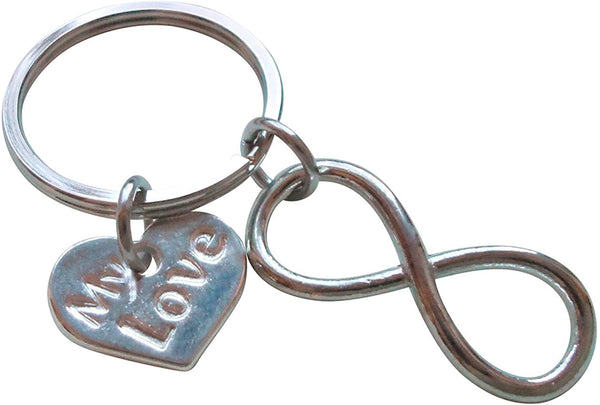 "My Love" Infinity Symbol Keychain - You and Me for Infinity; Couples Keychain