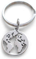 Cutout World Globe Keychain - You Mean The World To Me; Couples Keychain