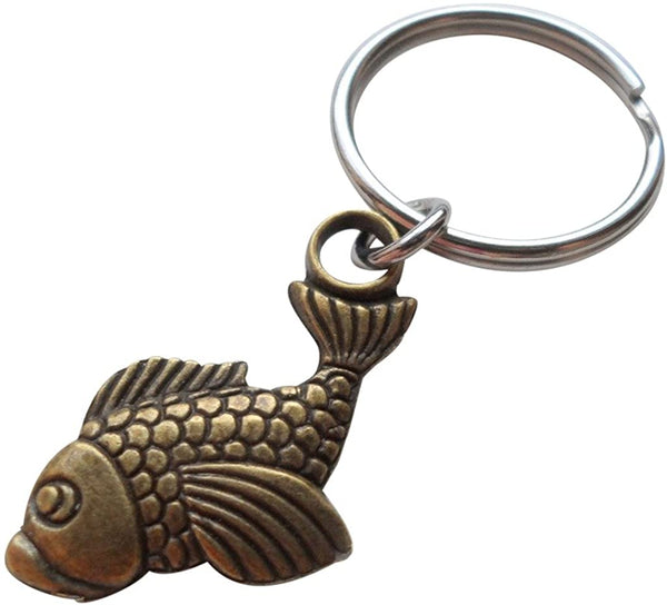 Bronze Fish Keychain - You Are A Great Catch; Couples Keychain