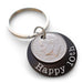 Custom Engraved Anodized Aluminum Disc Anniversary Keychain With Dime, Couples Keychain