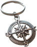 Open Metal Compass Keychain - I'd Be Lost Without You; Couples Keychain