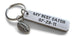 Custom Engraved "My Best Catch" and Anniversary Date Aluminum Keychain with Football Charm; Couples Anniversary Gift