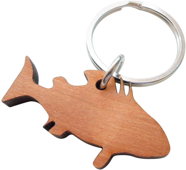 Wood Fish Keychain - You Are a Great Catch; 5 Year Anniversary Gift