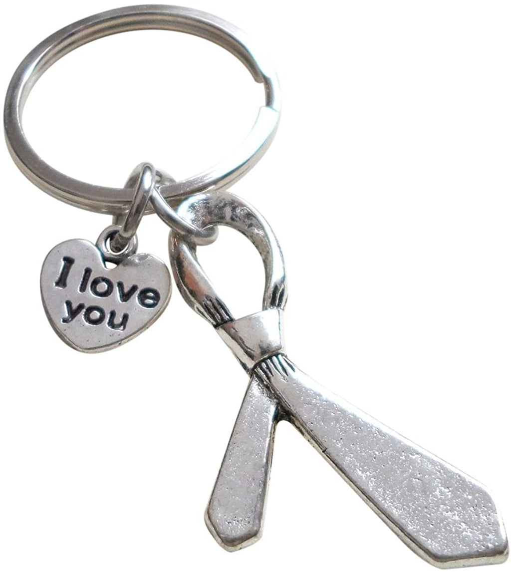 Neck Tie Keychain - Daddy's Love Ties Us Together; Fathers Gift Keychain