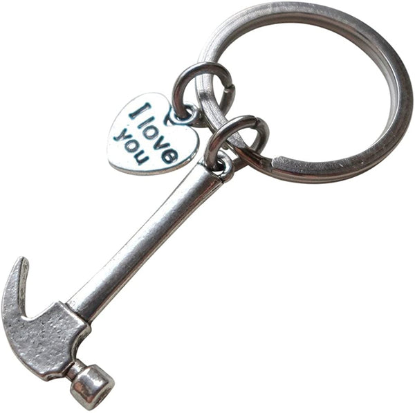 Hammer Keychain - My Dad Can Fix Anything; Fathers Gift Keychain