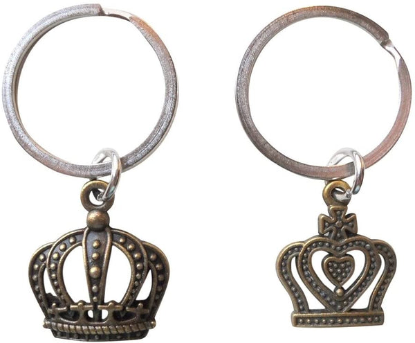 Bronze King and Queen Crown Keychain Set – JewelryEveryday