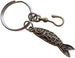 Bronze Fish Charm and Hook Charm Keychain - You Are A Great Catch; Couples Keychain