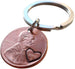 2002 Penny Keychain with Engraved Heart Around Year; 20 Year Anniversary Gift, Couples Keychain