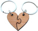 5 Year Anniversary Gift • Wood Heart Pieces Connecting Keychain Set - Not Whole Without You by Jewelry Everyday